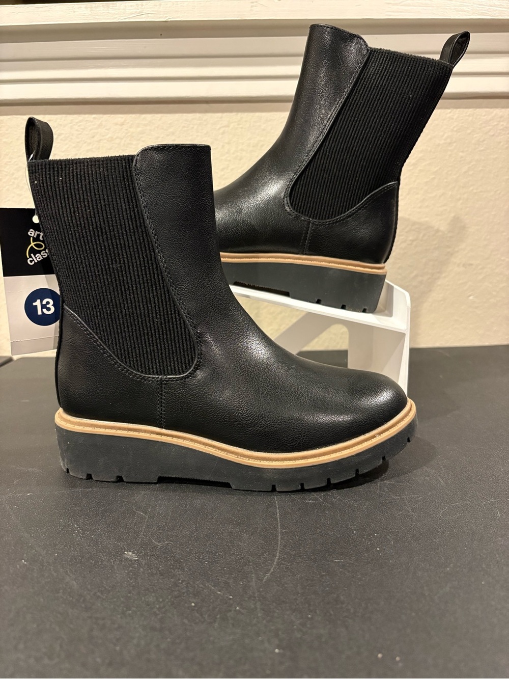 Art Class Kids Girls Laurel Side Zip Wedge Chelsea Boots Black Toddler Size 13